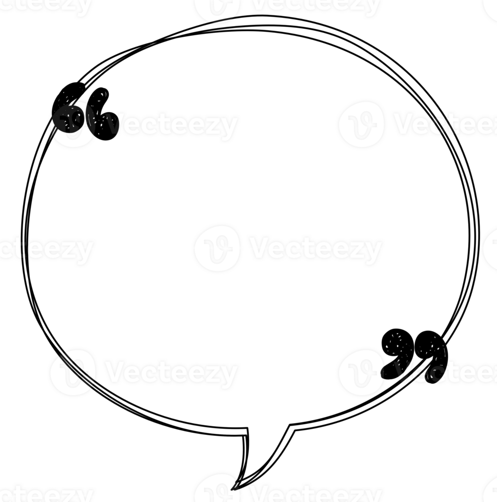 speech bubble balloon with quotation marks, icon sticker memo keyword planner text box banner, flat png transparent element design