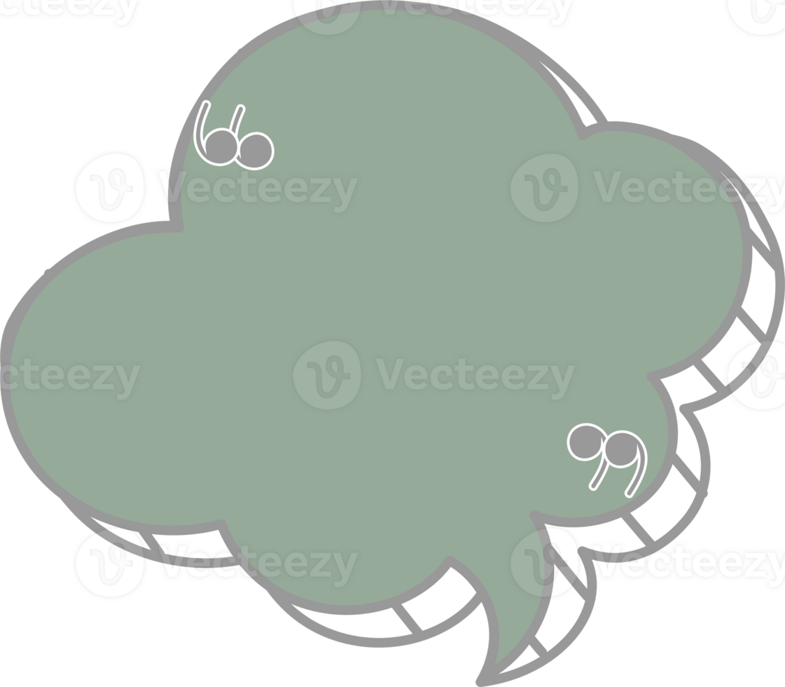 3d green color speech bubble balloon with quotation marks, icon sticker memo keyword planner text box banner, flat png transparent element design