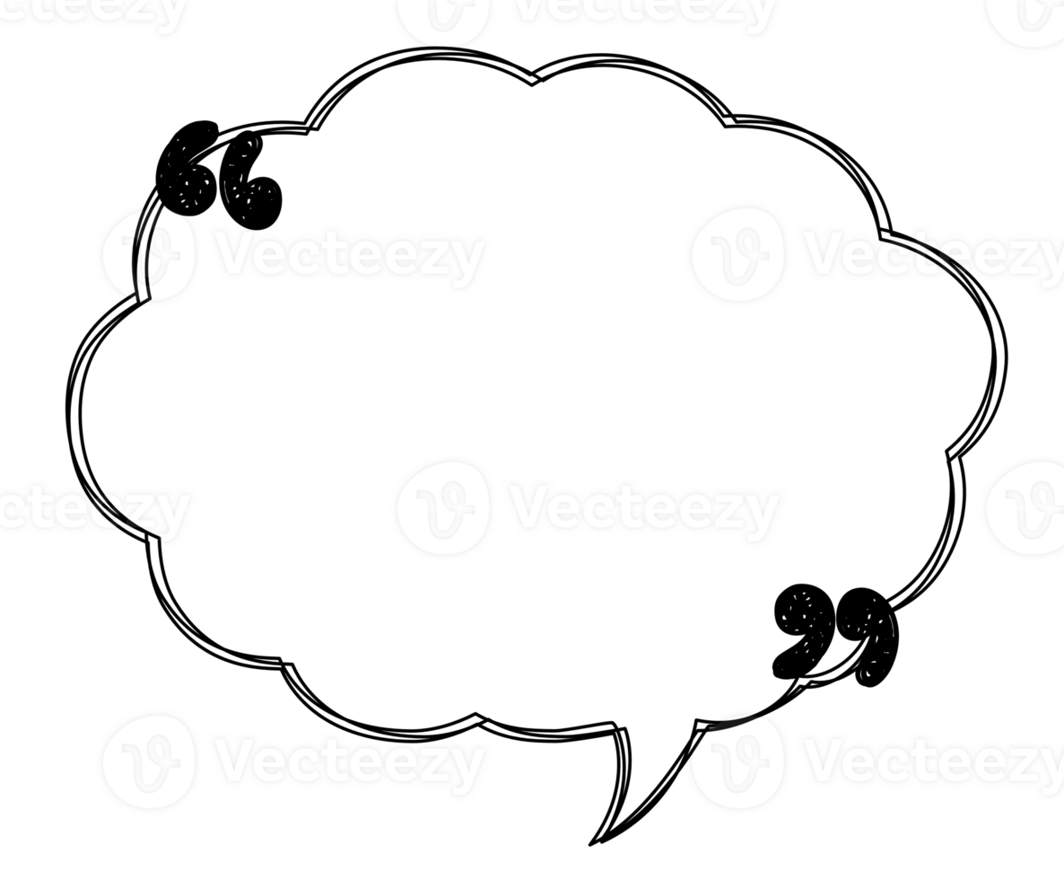 speech bubble balloon with quotation marks, icon sticker memo keyword planner text box banner, flat png transparent element design
