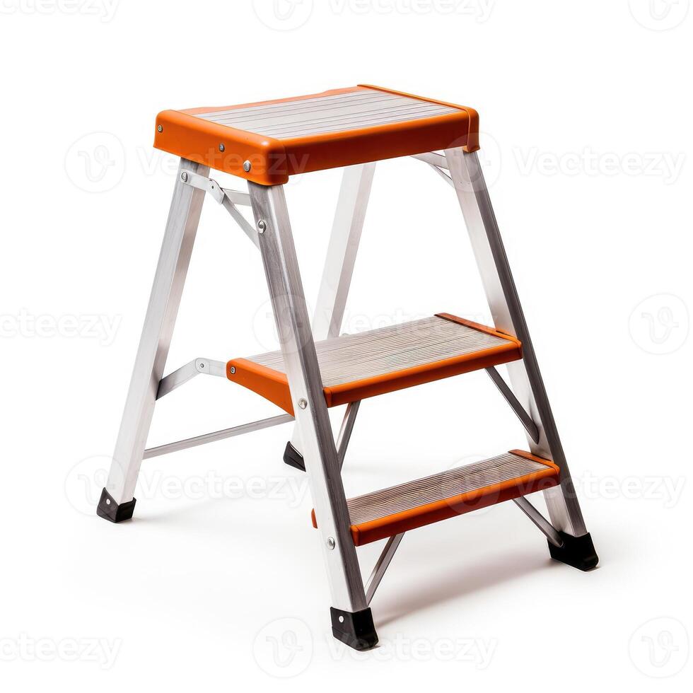 AI generated Assistive step stool ladder isolated on white background for easy accessibility, Ai Generated. photo