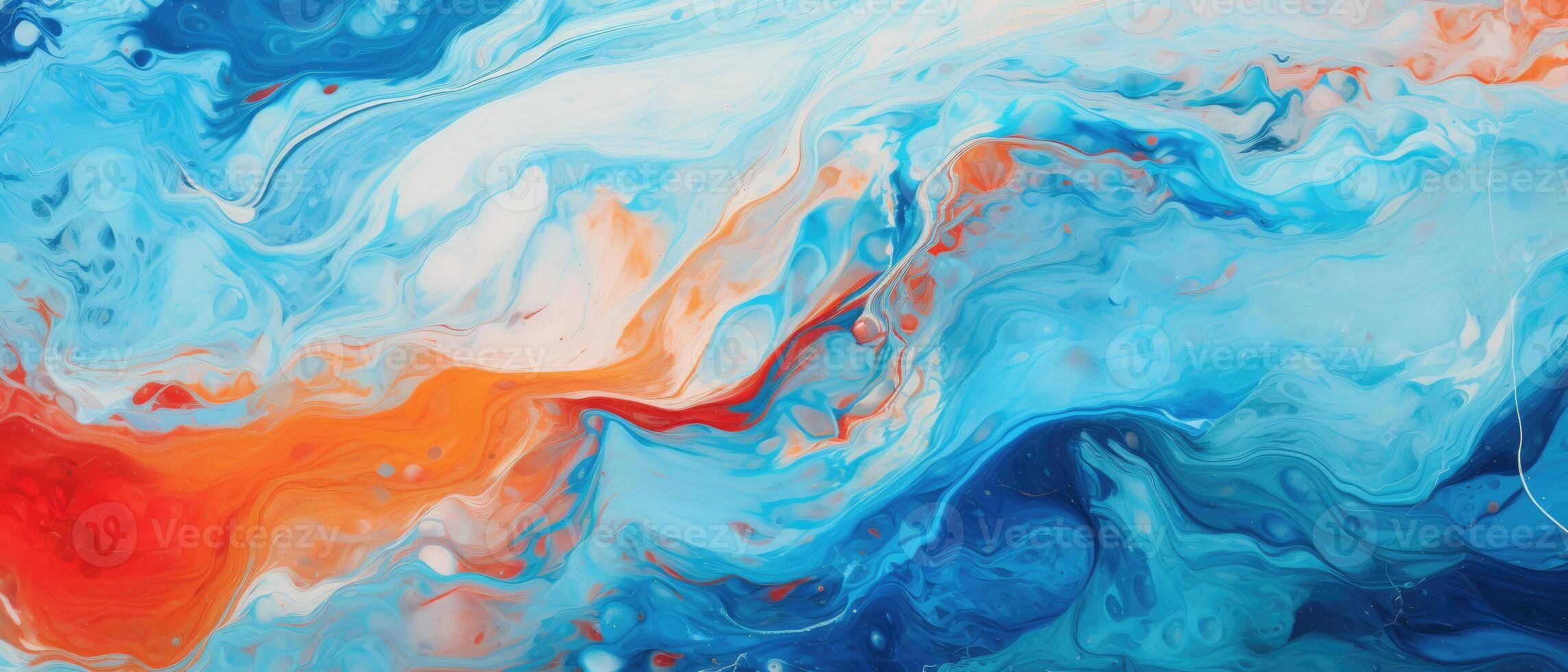 AI generated Vibrant and artistic, this abstract background banner showcases marbled acrylic paint and ink painted waves for a burst of color and texture, Ai Generated. photo