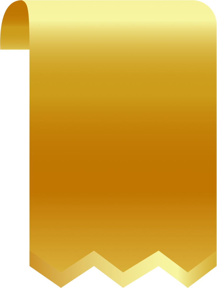 Luxury golden ribbon badge product png