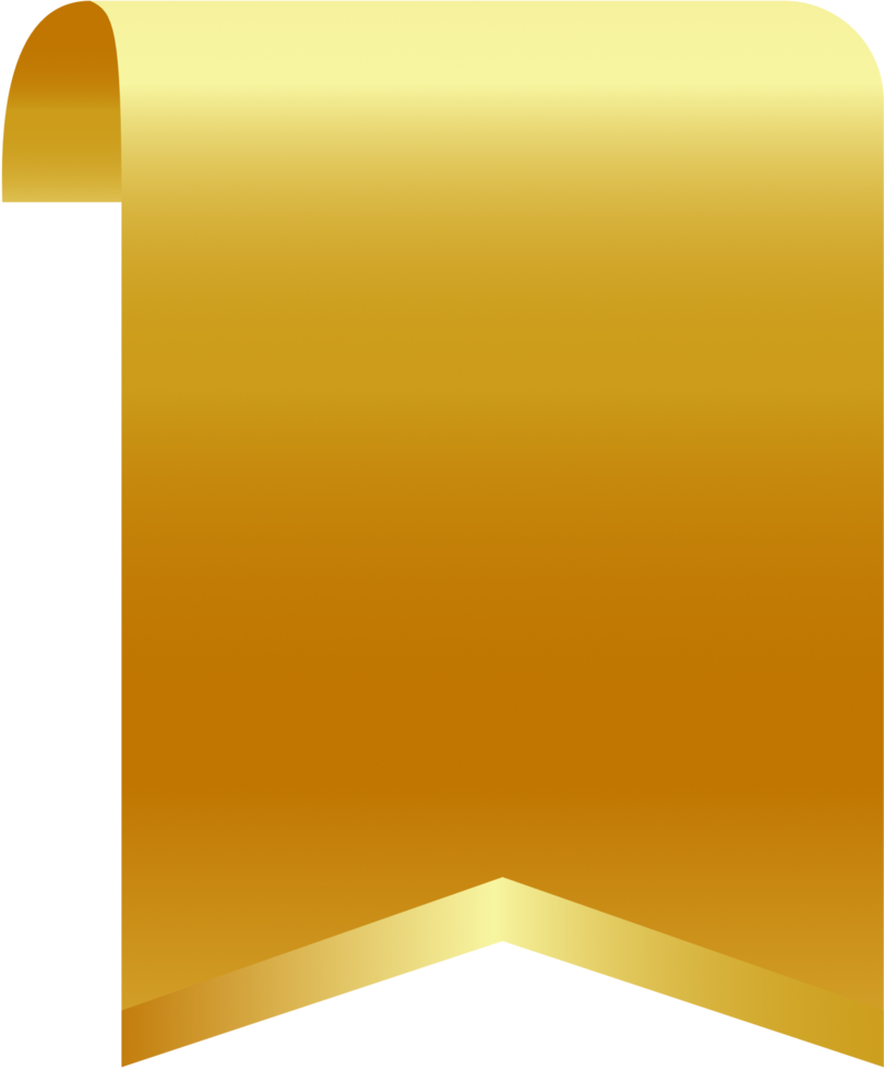 Luxury golden ribbon badge product png