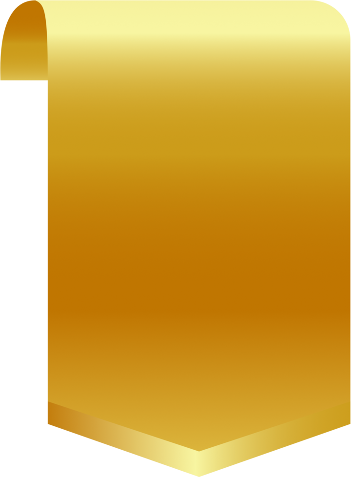 Luxury golden ribbon badge product png