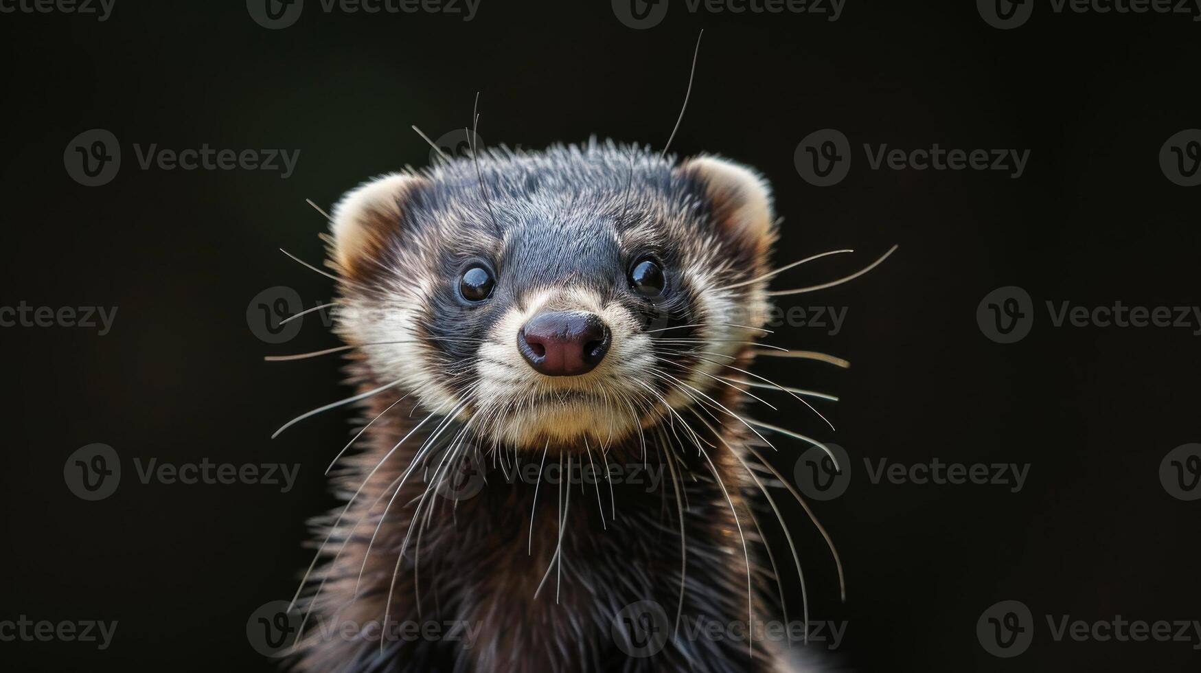 AI generated Stunning wildlife photography captures the essence of a ferret in a captivating portrait, Ai Generated. photo