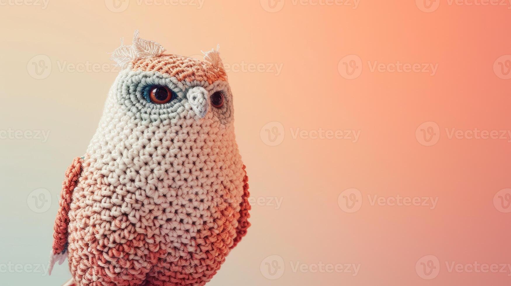 AI generated Crocheted hawk toy vibrant backdrop, handcrafted and adorable, Ai Generated photo