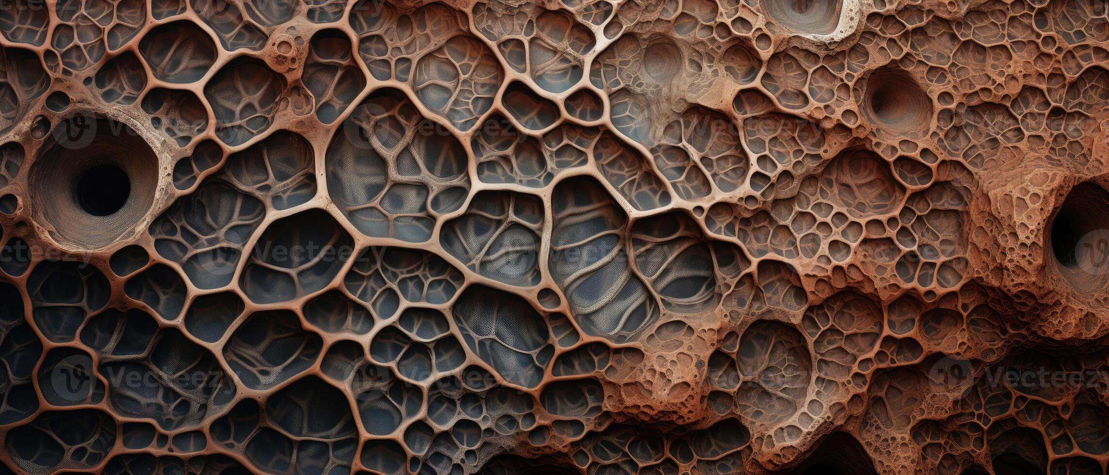 AI generated Microscope image unveils the detailed textures of insect skin and fungus, Ai Generated photo