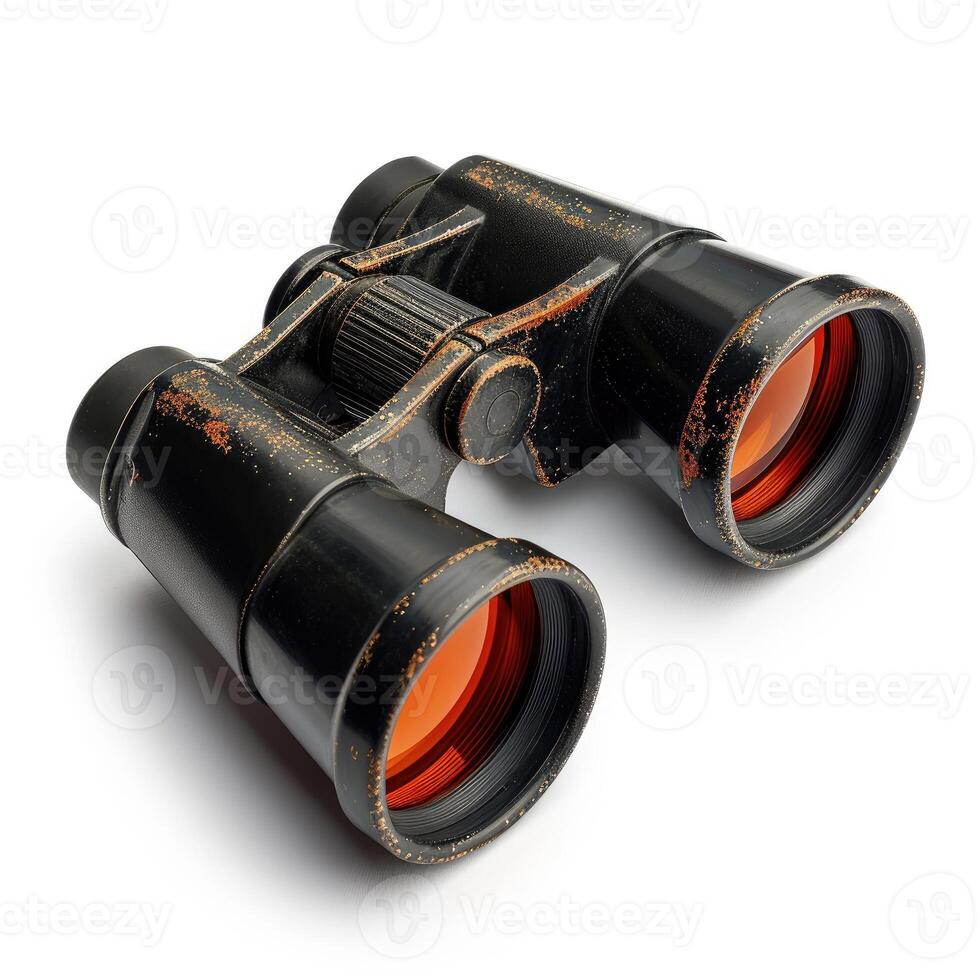 AI generated Pair of search and rescue binoculars isolated on white background, Ai Generated. photo