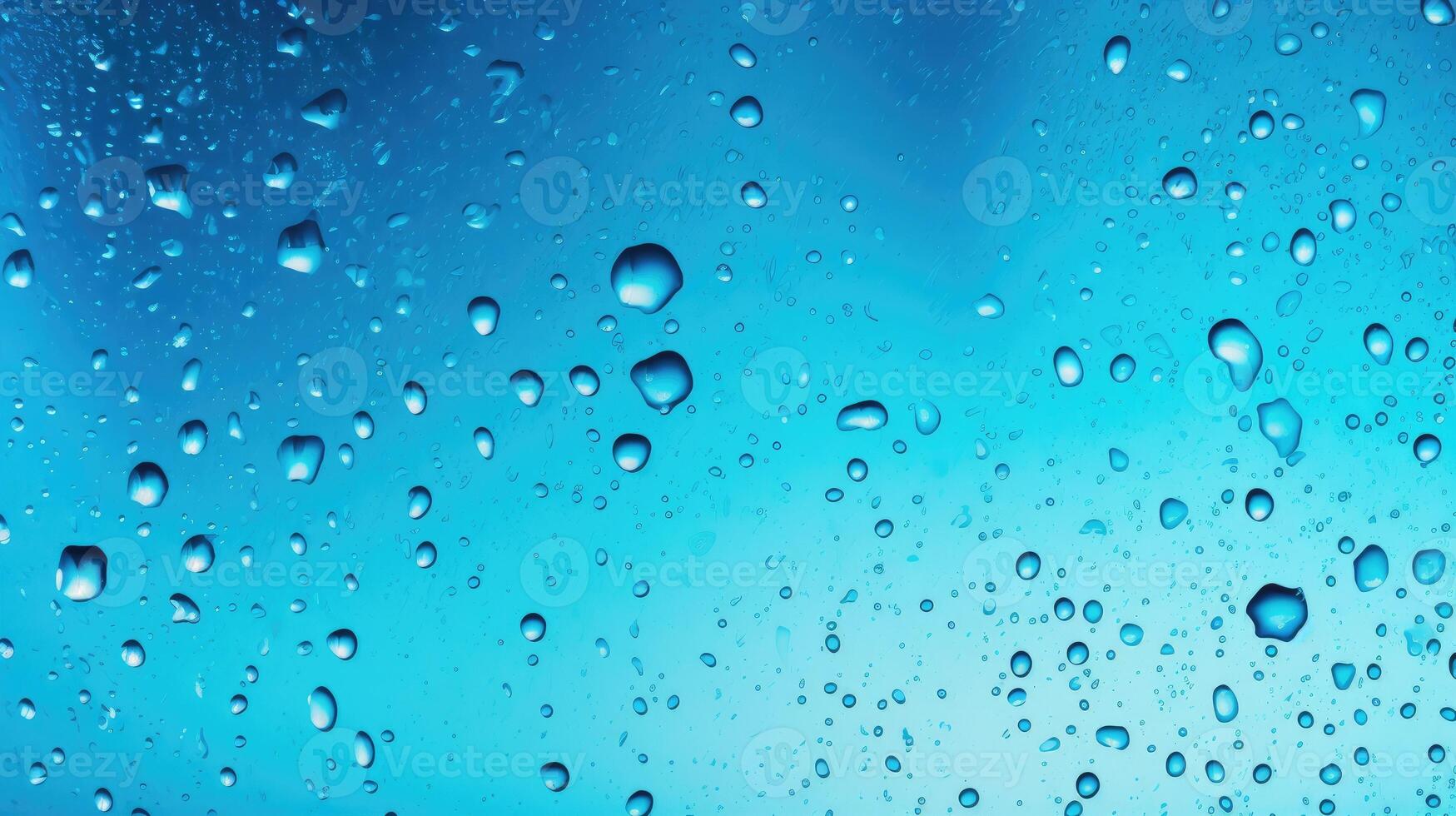 AI generated Water drops on a blue background texture, adding depth and intrigue, Ai Generated. photo