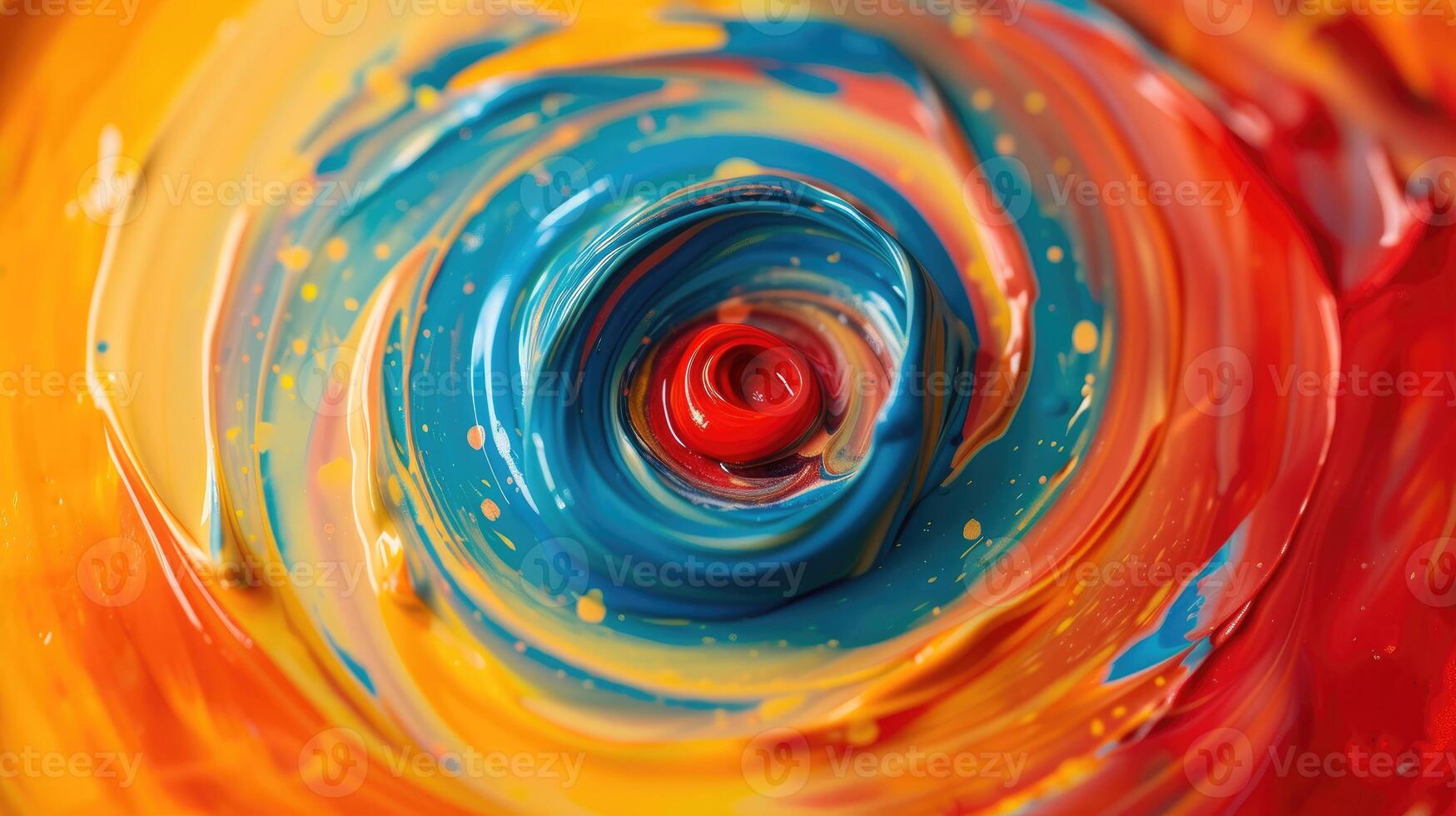 AI generated A vibrant swirl of paint on a plate, a captivating and artistic composition, Ai Generated. photo