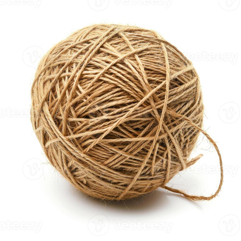 AI generated Large ball of twine isolated on a white background, perfect for crafting and DIY projects, Ai Generated. photo