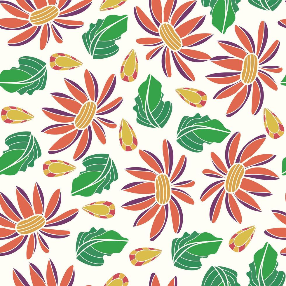 Seamless floral pattern. flower and leaf pattern background. vector