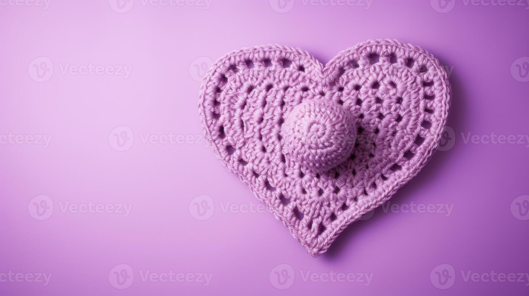 AI generated A Picture of a Crocheted Cute Heart, Ai Generated photo