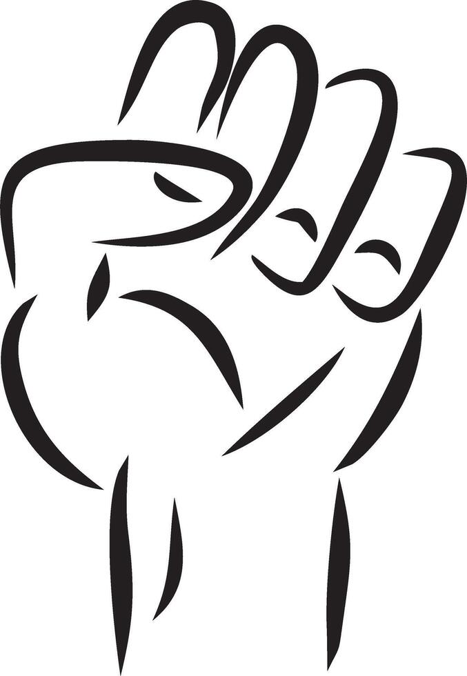 Vector hand clenched into a fist. Symbol, logo of the movement Black lives matter