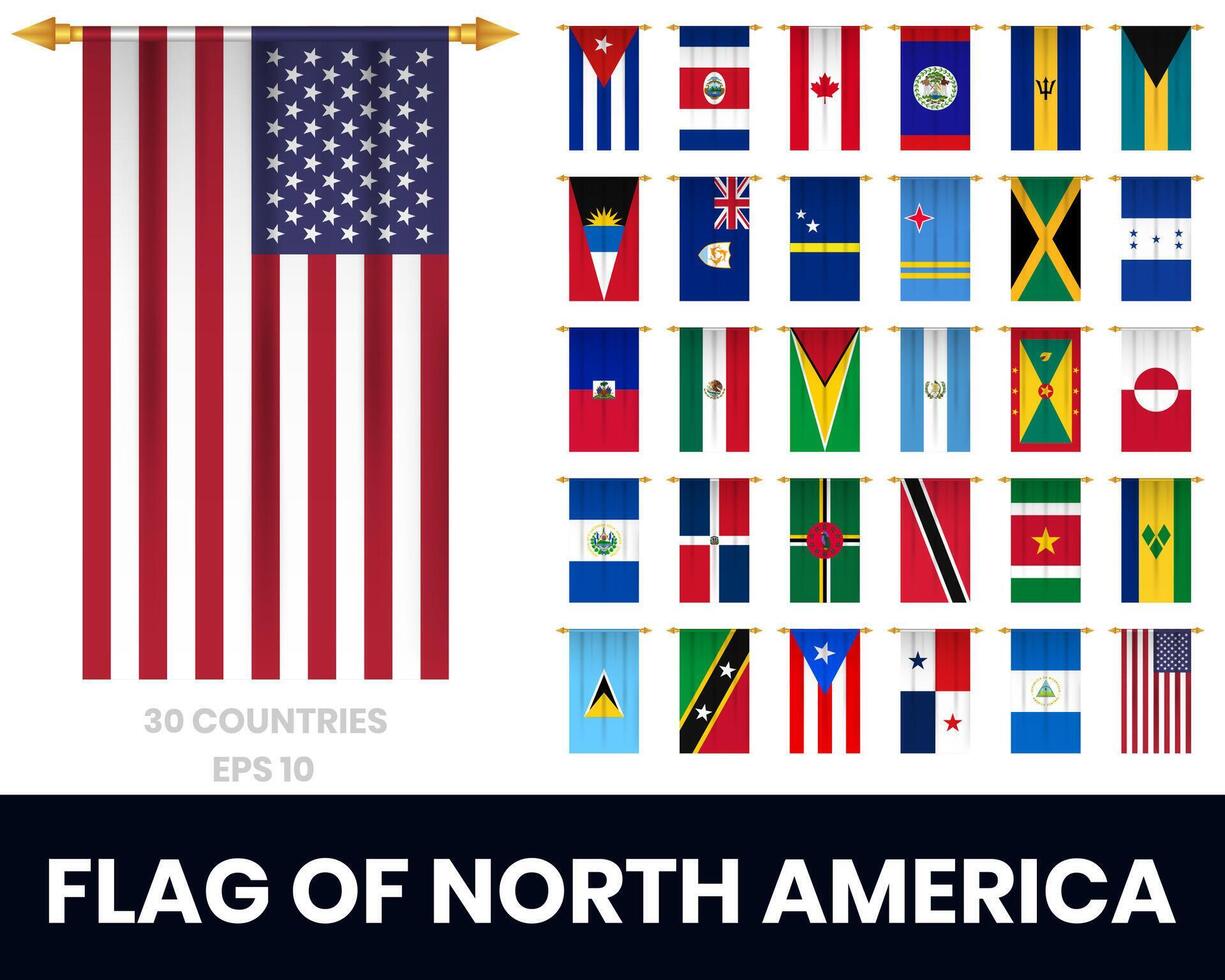 Flags of North America Vertical Football Pennant vector
