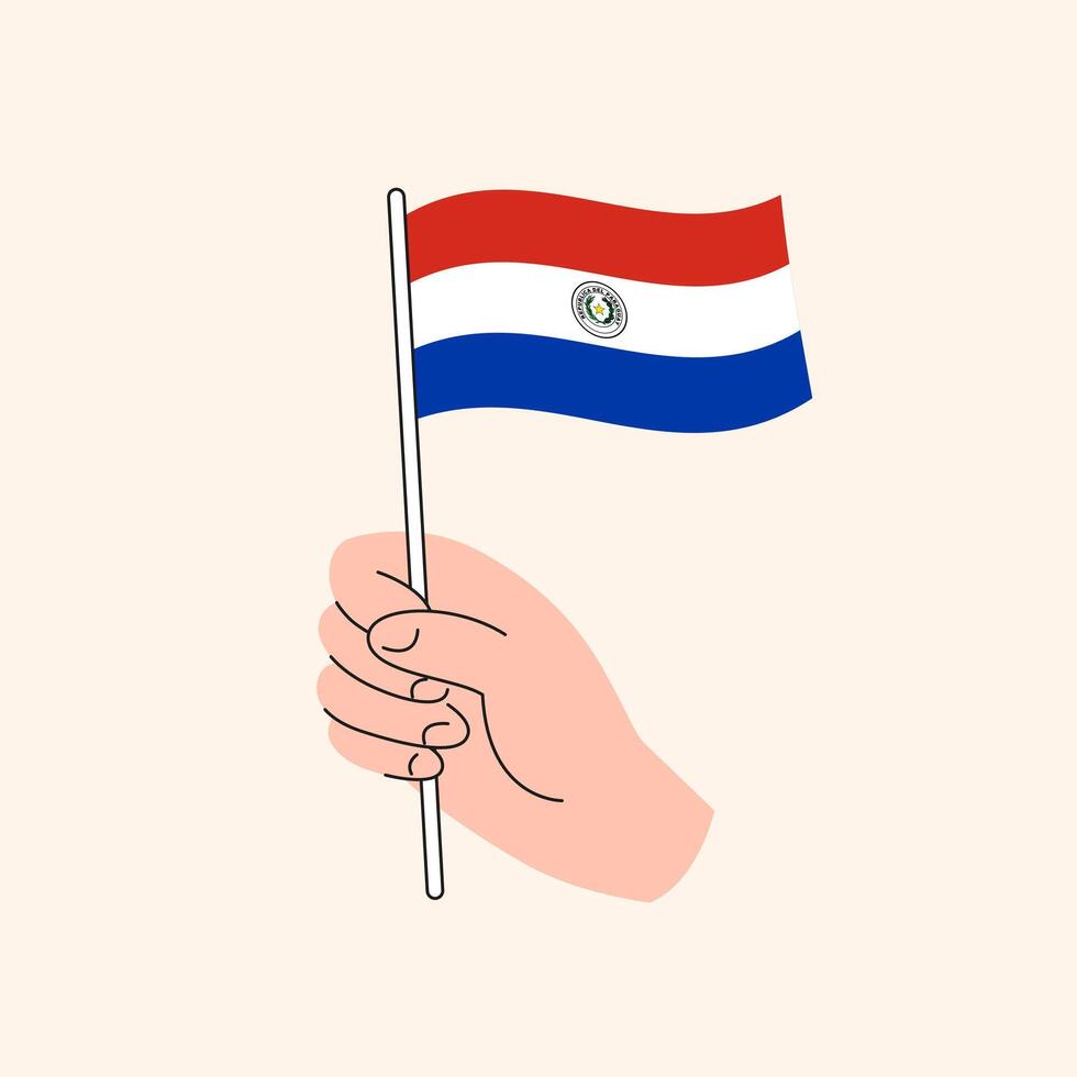 Flag of Paraguay, South America, Concept Illustration. Flat Design Isolated Vector. vector