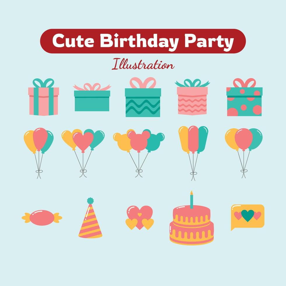 Cute Birthday Party Illustration vector