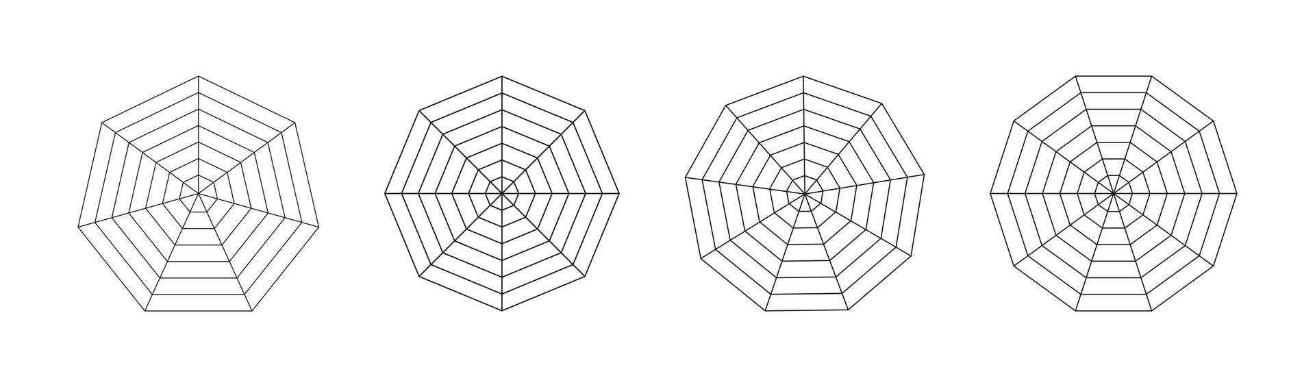 Radar, spider diagram template. Spider mesh. Polygon web graphs icon ...