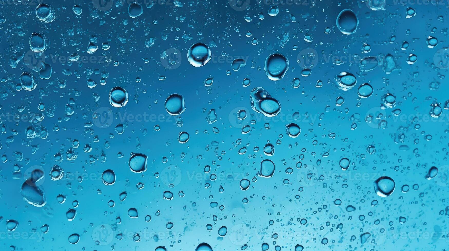 AI generated Water drops on a blue background texture, adding depth and intrigue, Ai Generated. photo