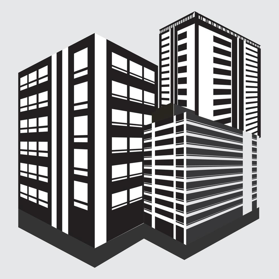 building icon.Smart building concept design.set of building icons, such as city, apartment, condominium, town.urban panorama cityscape skyline building silhouettes horizontal vector illustration