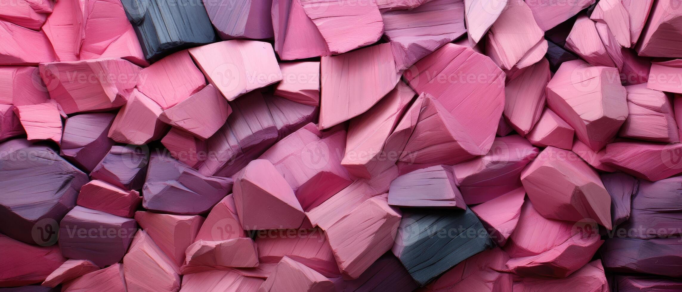 AI generated Add an artistic flair with this texture made of pink-colored painted wooden pieces, a vibrant and creative choice, Ai Generated. photo