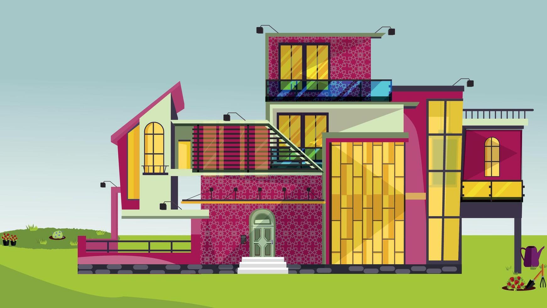 A beautiful modern apartment illustration art vector