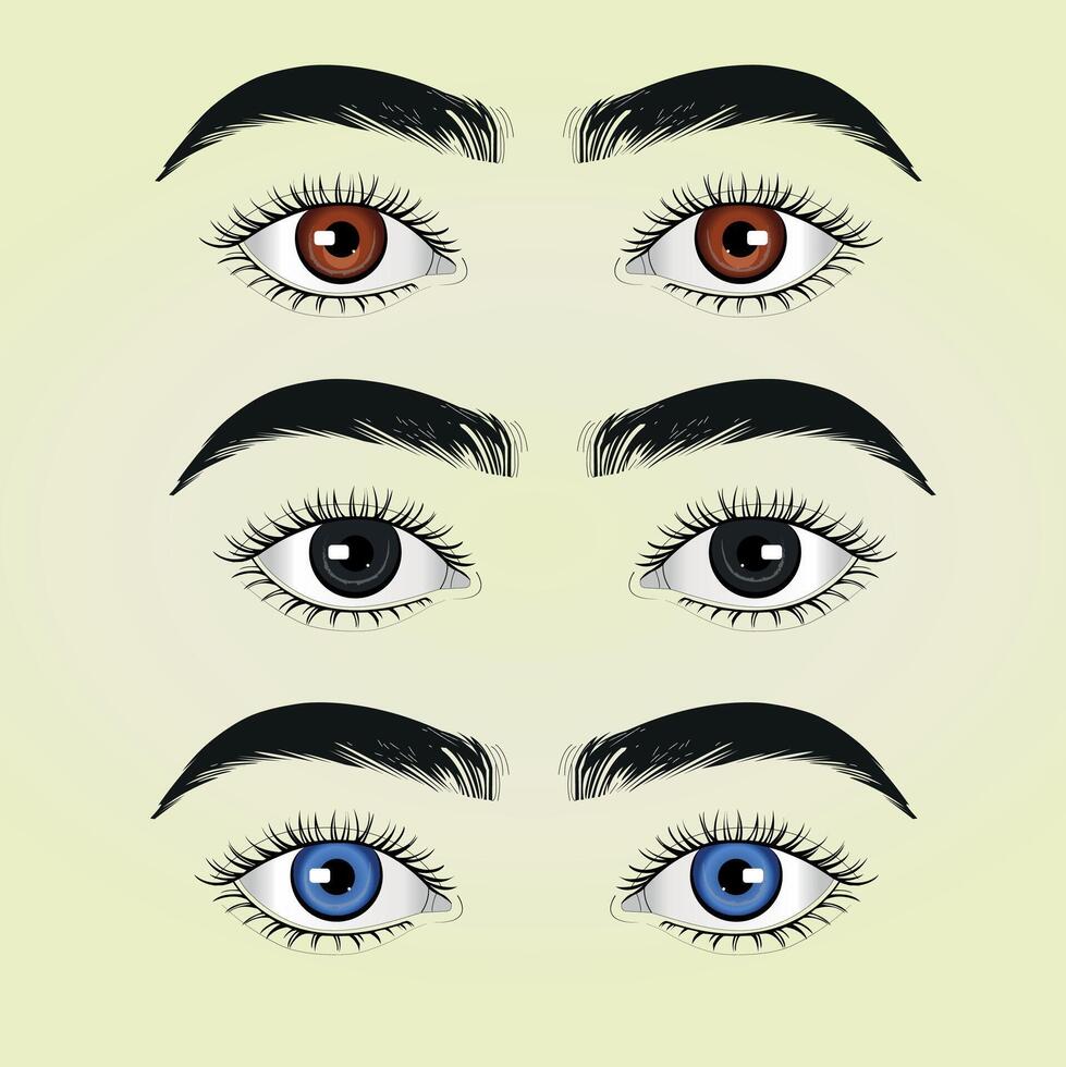 un hermosa emocional ojos Arte vector