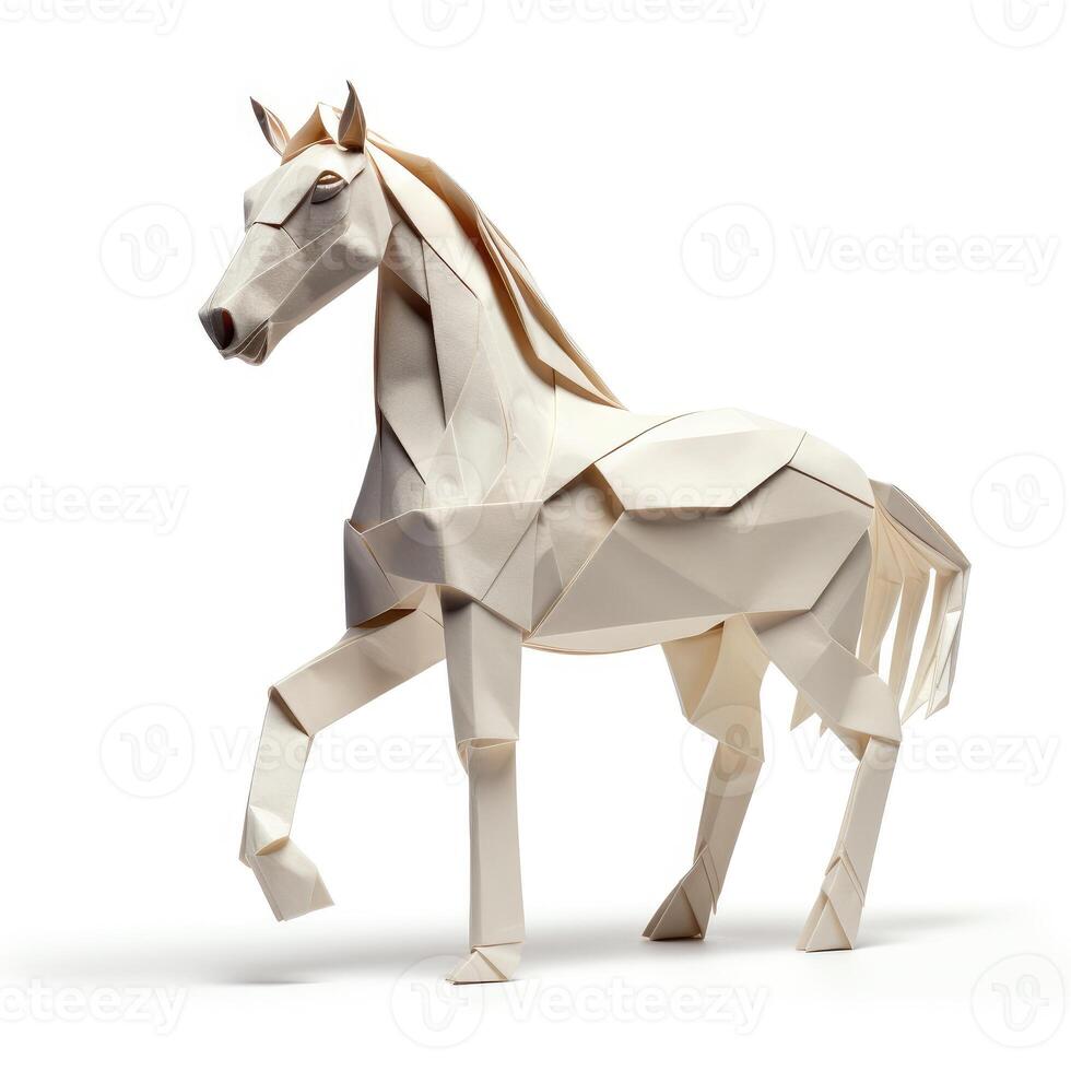 AI generated Colorful Origami horse, Unique Paper Polygon Artwork, Ideal Pet Concept, Ai Generated photo