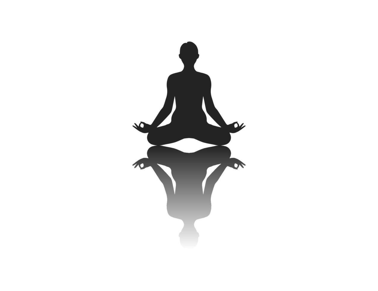 Lotus position, yoga on white background. Vector illustration.