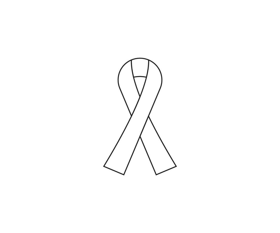 Awareness ribbon, ribbon on white background. Vector illustration.