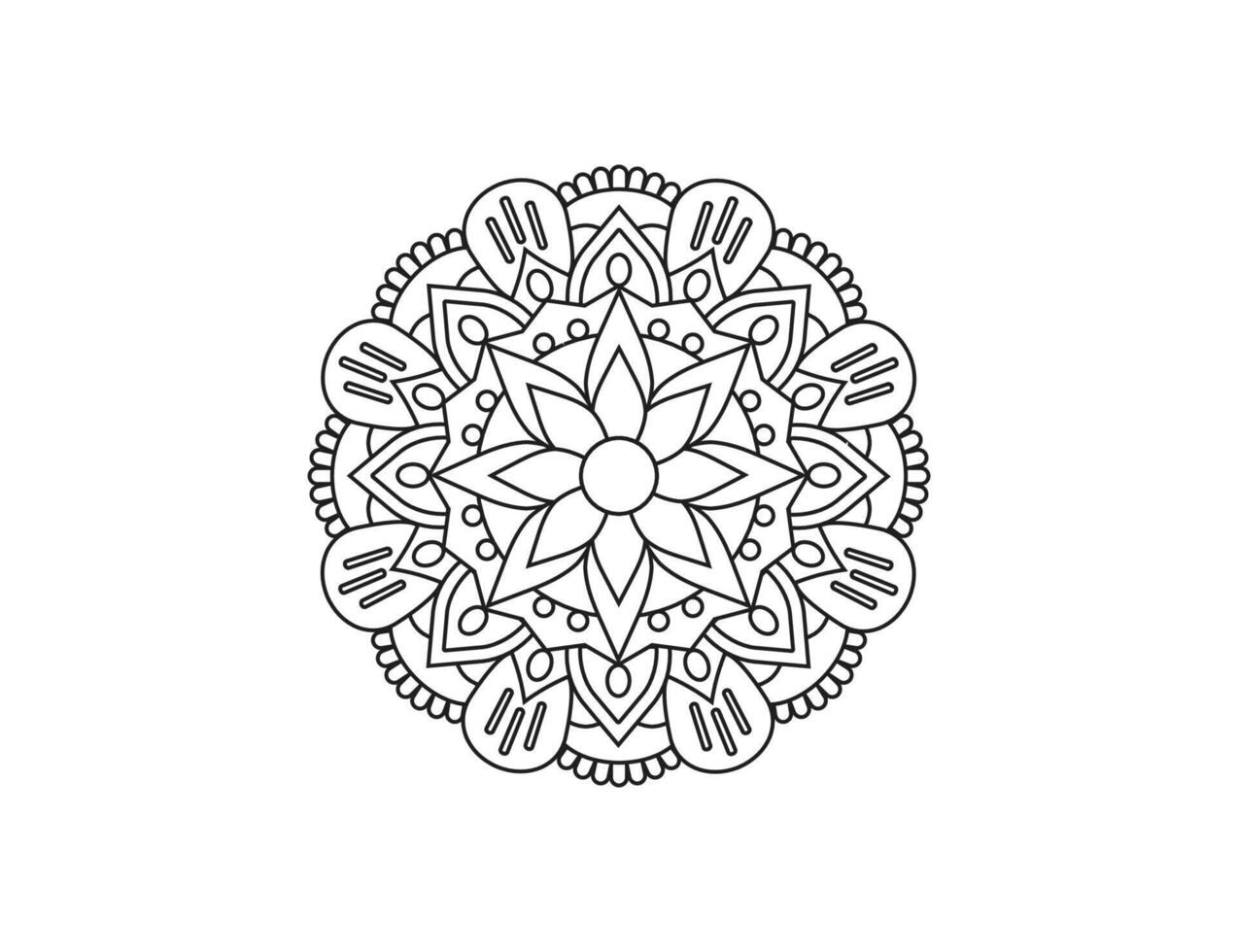 Mandala. Decorative element, flower, ornament. Vector illustration.