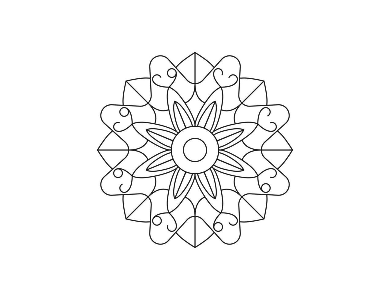 Mandala. Decorative element, flower, ornament. Vector illustration.