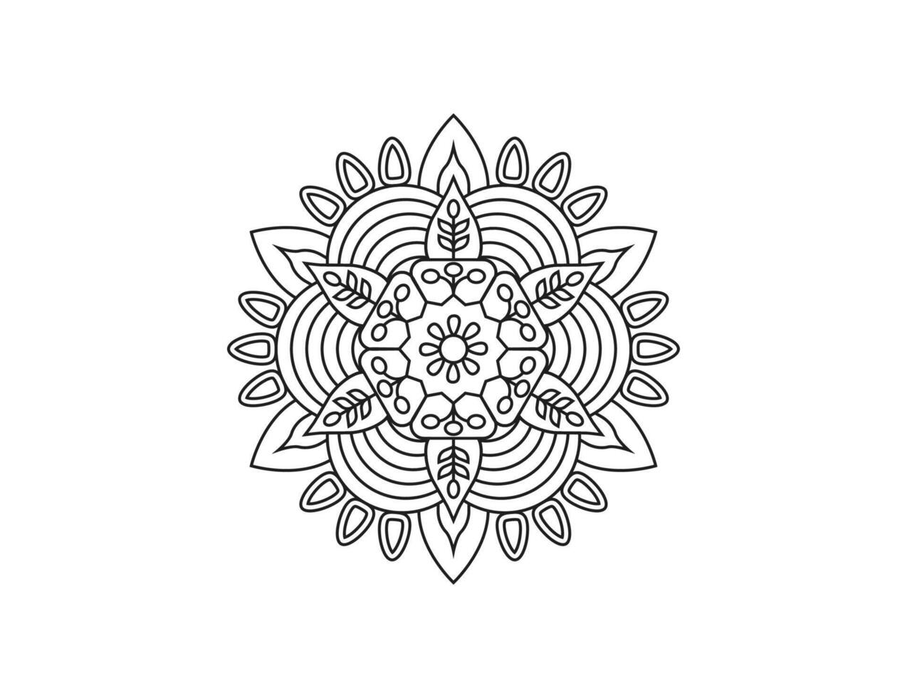 Mandala. Decorative element, flower, ornament. Vector illustration.