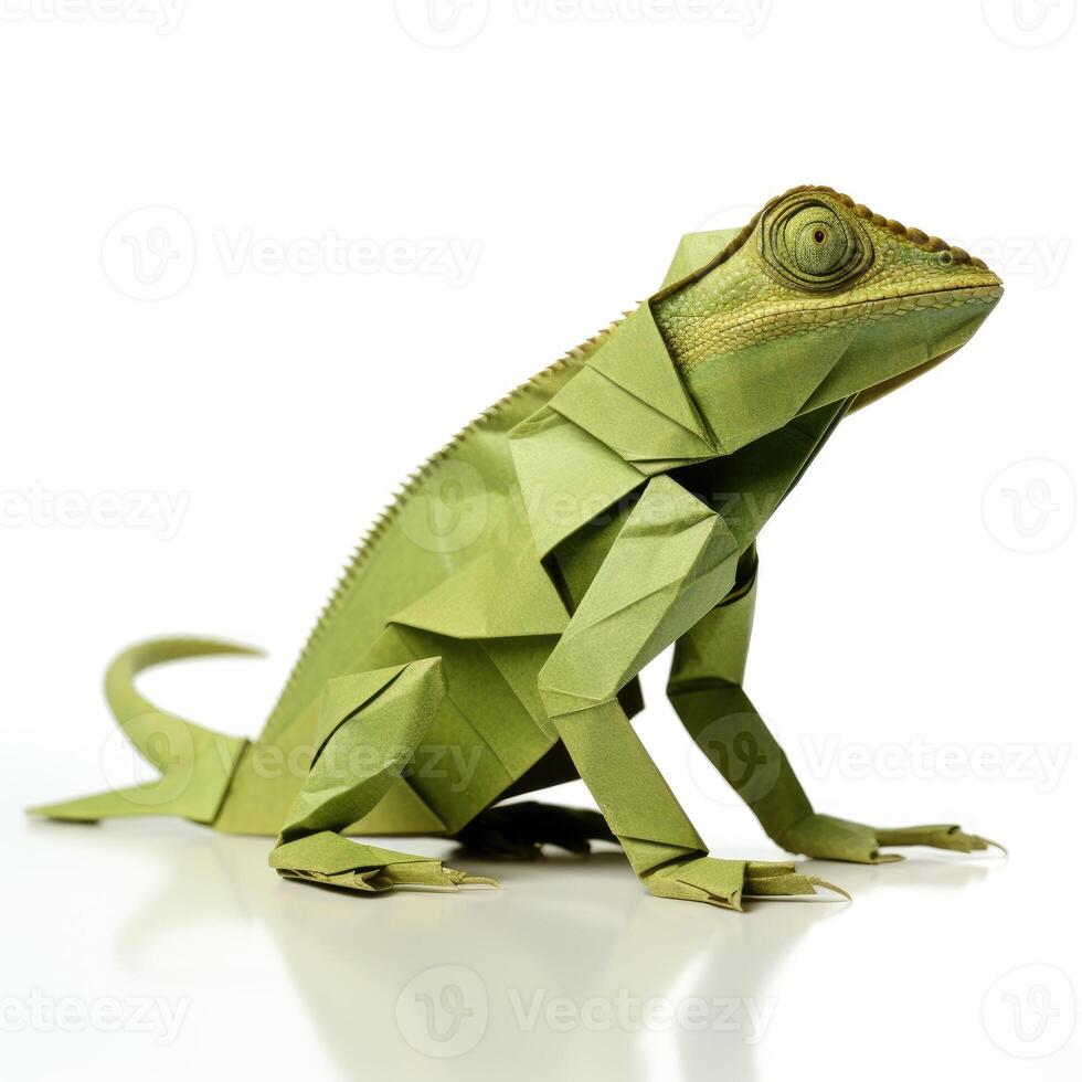 AI generated Colorful Origami lizard, Unique Paper Polygon Artwork, Ideal Pet Concept, Ai Generated photo