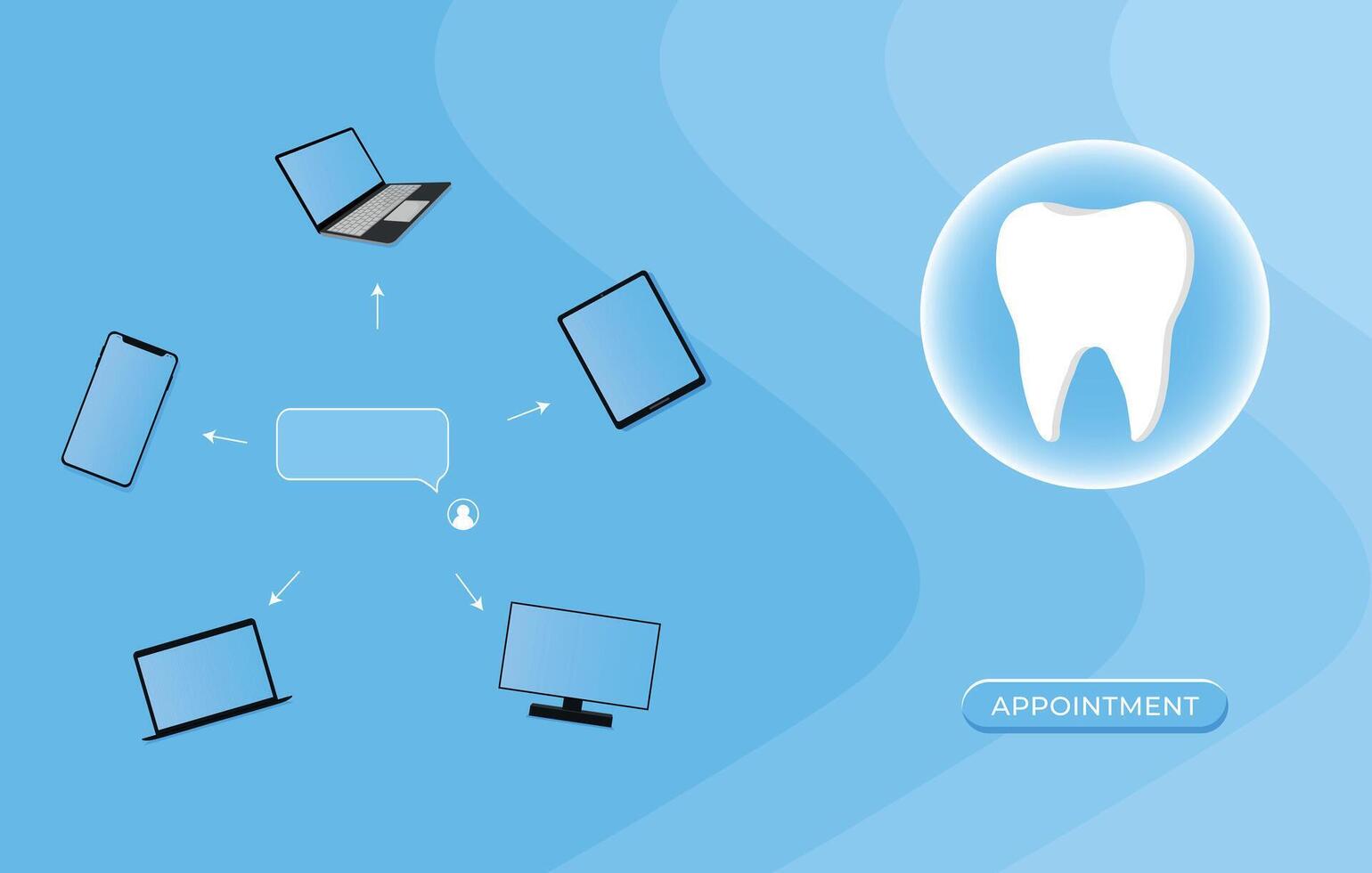tooth icon. Dentistry vector illustration. Book an appointment with a dentist. Illustration of a tooth. Dentist profession web banner or landing page with teeth icon. White healthy tooth.