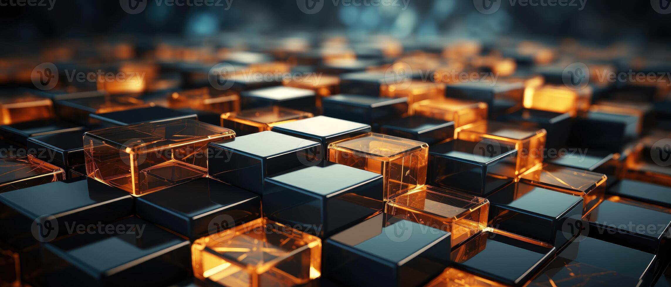 AI generated Captivating abstract backdrop with luxurious, futuristic digital geometric hexagons, ideal for conveying a sense of opulence and technological advancement, Ai Generated. photo