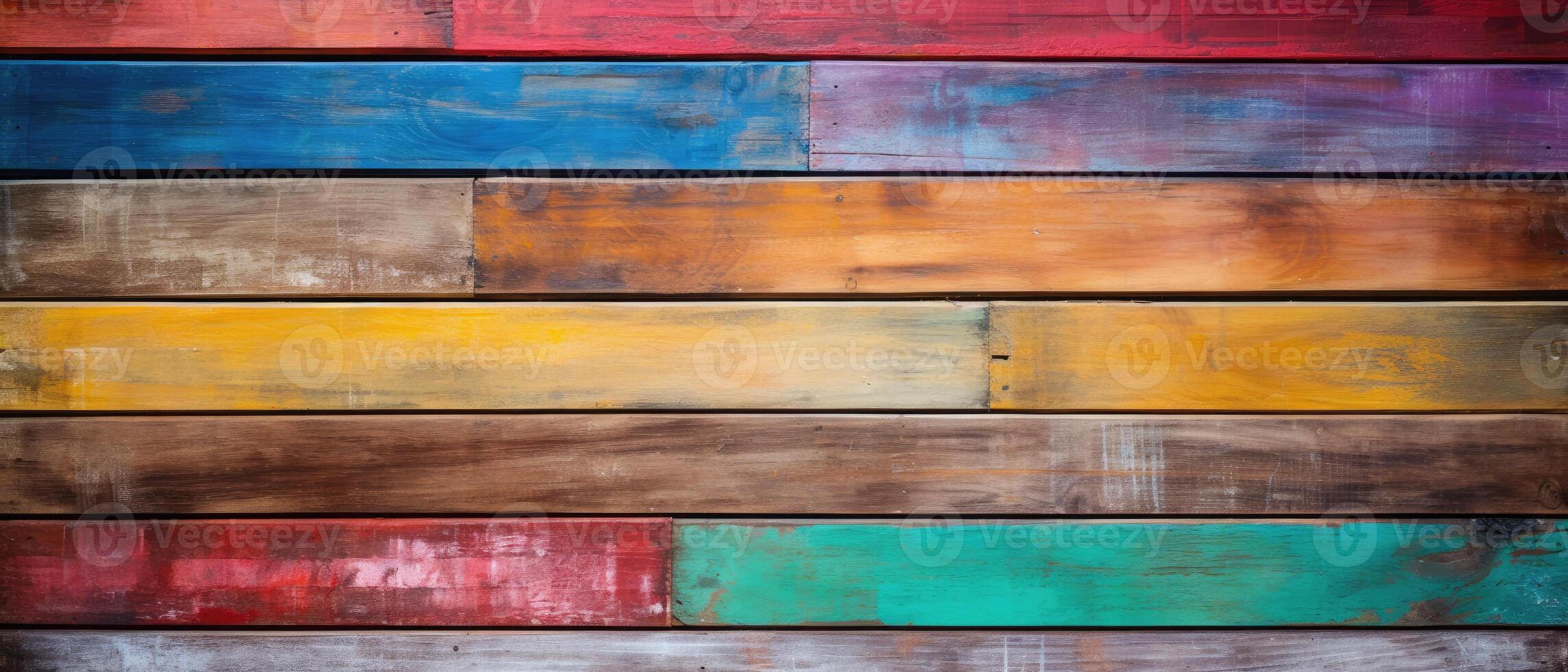 AI generated A vintage abstract painted wooden texture, ideal for rustic walls, tables, and flooring, Ai Generated photo