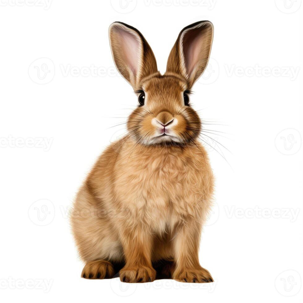 AI generated An image of a rabbit, clearly set against a crisp white backdrop, Ai Generated photo