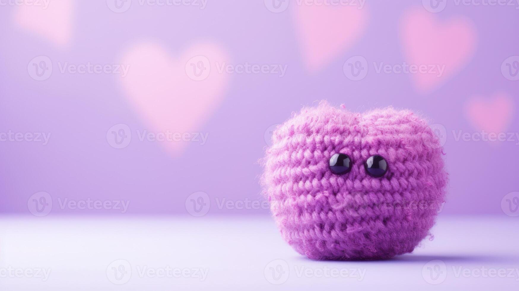 AI generated A Picture of a Crocheted Cute Heart, Ai Generated photo