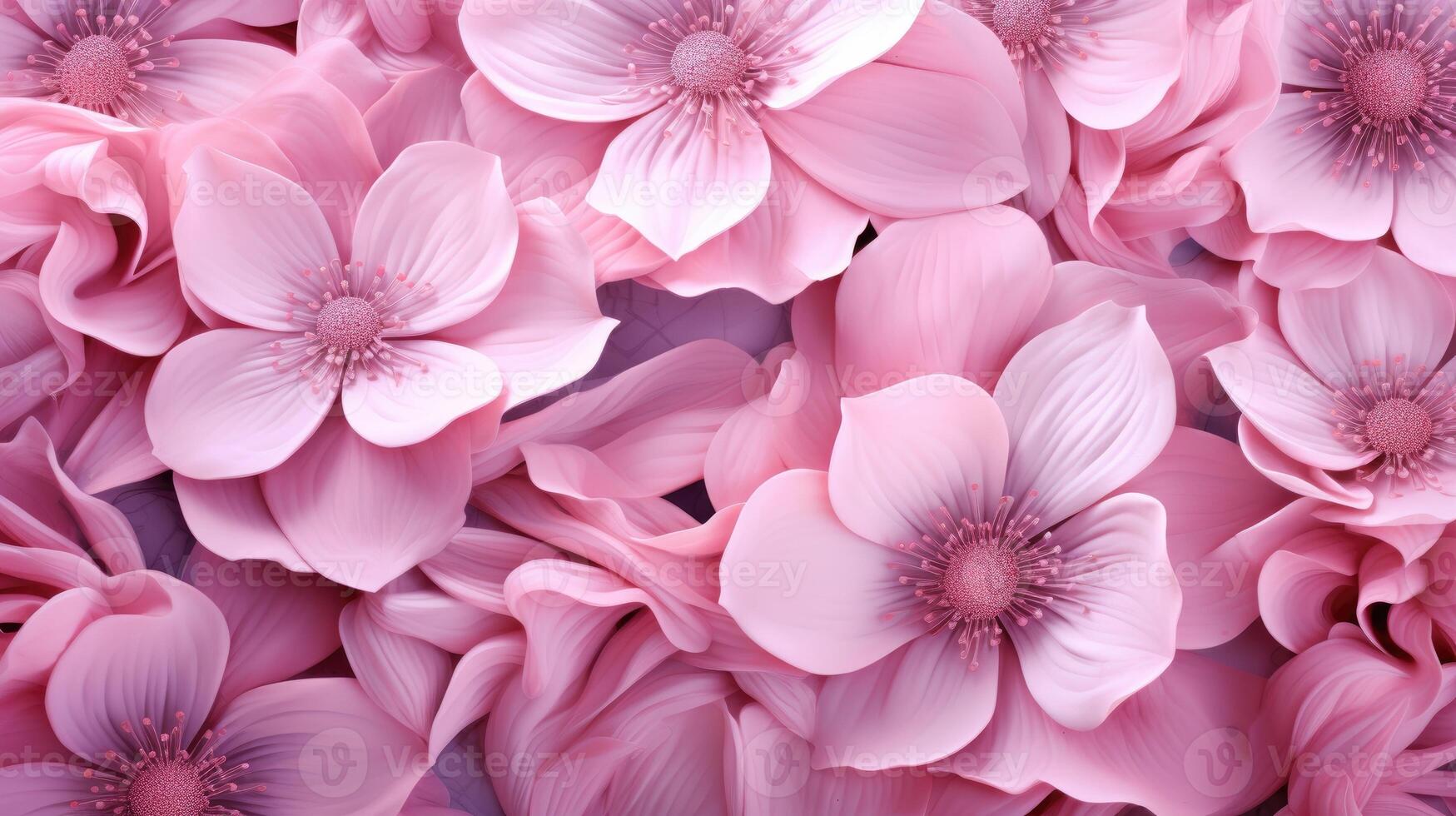 AI generated Pink flowers create a beautiful, serene background, Ai Generated photo