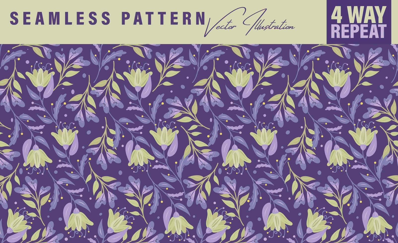 Seamless floral repeat pattern in Spring color palette. Four-way-repeat vintage pattern for fabric, book cover design, wrapping paper, bags, vintage backgrounds etc vector