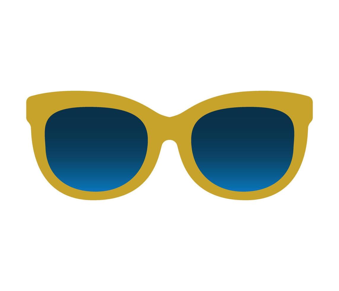 Sunglasses with blue lenses. Stylish accessory. Isolated vector illustration for your design