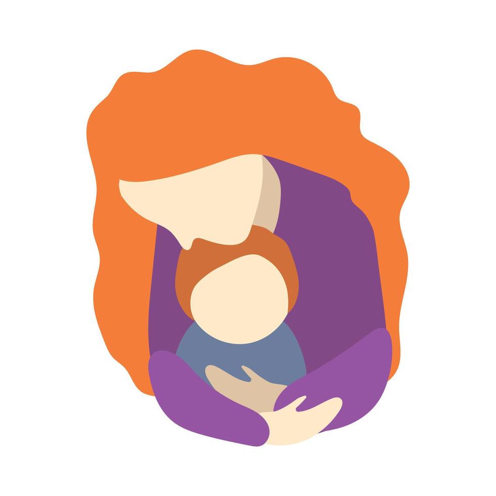 Mother and baby, mother's day illustration. Modern vector illustration. Isolated element for your design