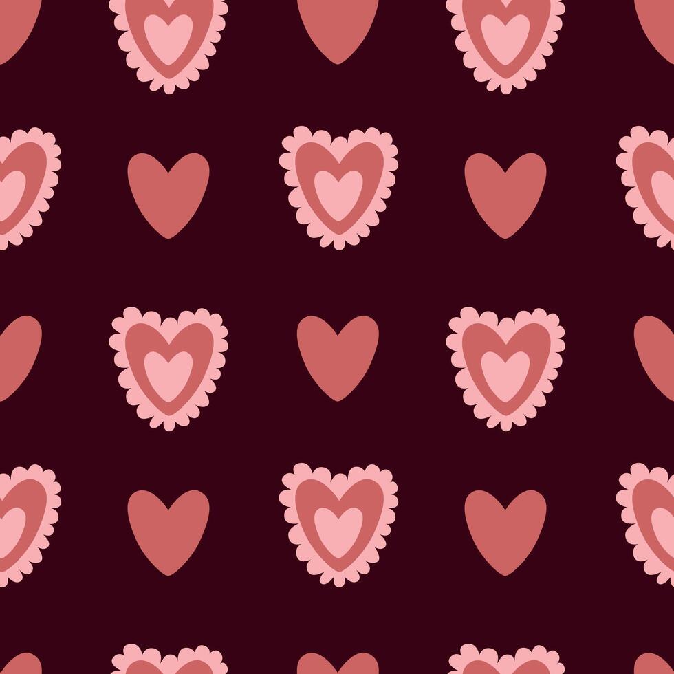 Seamless hearts pattern. For Valentine's Day. For greeting card, packaging, wrapping paper, background vector