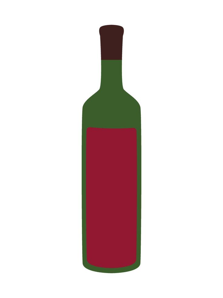 Bottle of red wine. Modern vector illustration, clip art, isolated element for your design.