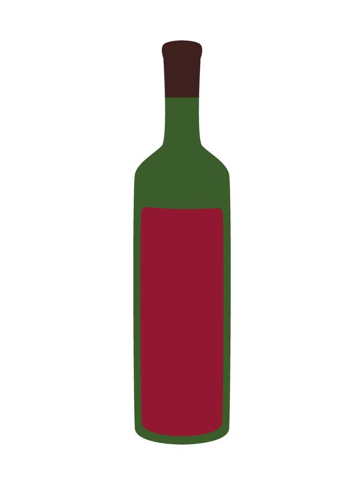 Bottle of red wine. Modern vector illustration, clip art, isolated element for your design.