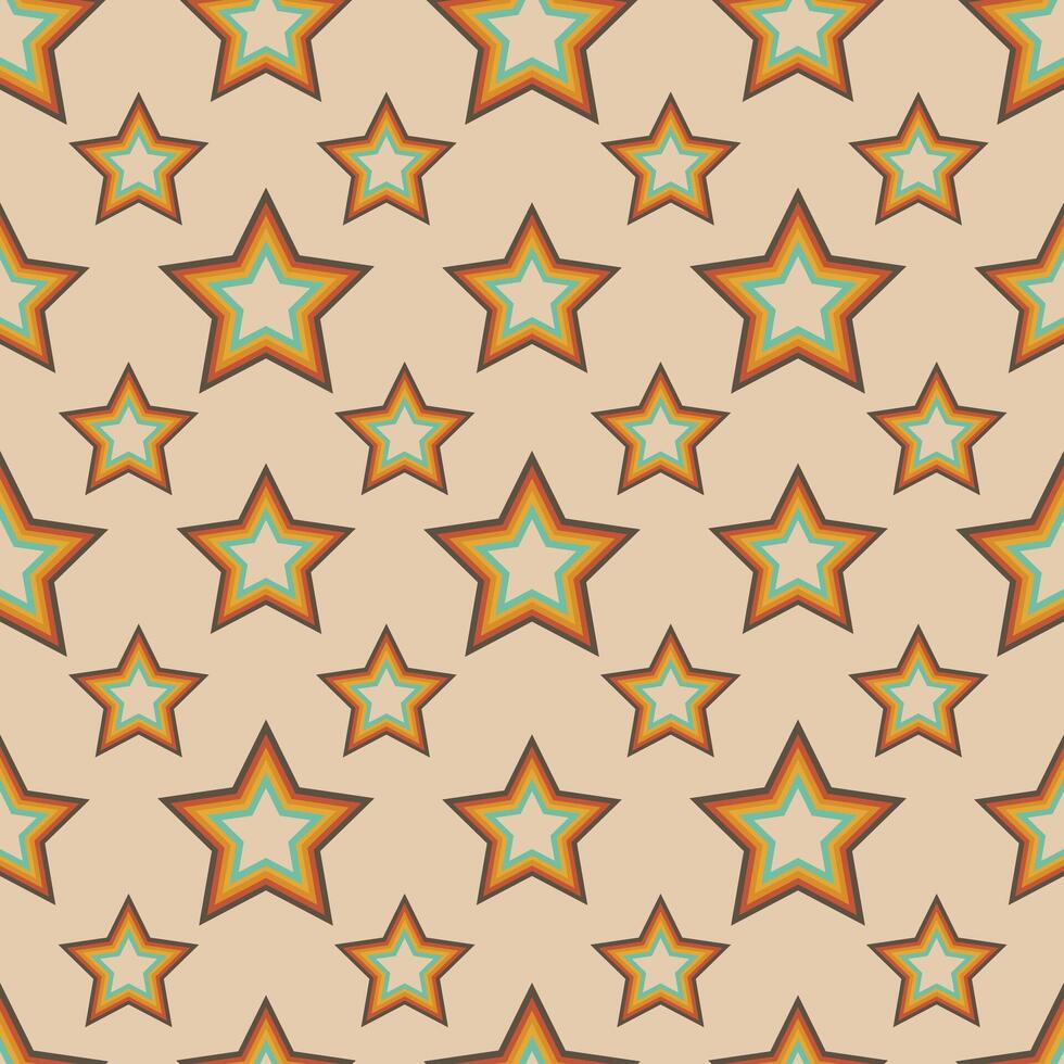 sin costura 70s modelo. estrellas en retro estilo de el años 70, años 80 para fondo de pantalla, embalaje, cubrir, caso, ropa vector