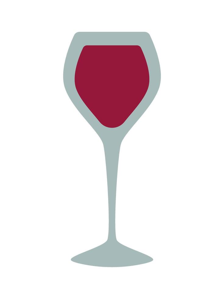 A glass of red wine. Modern vector illustration, clip art. Isolated element for your design.