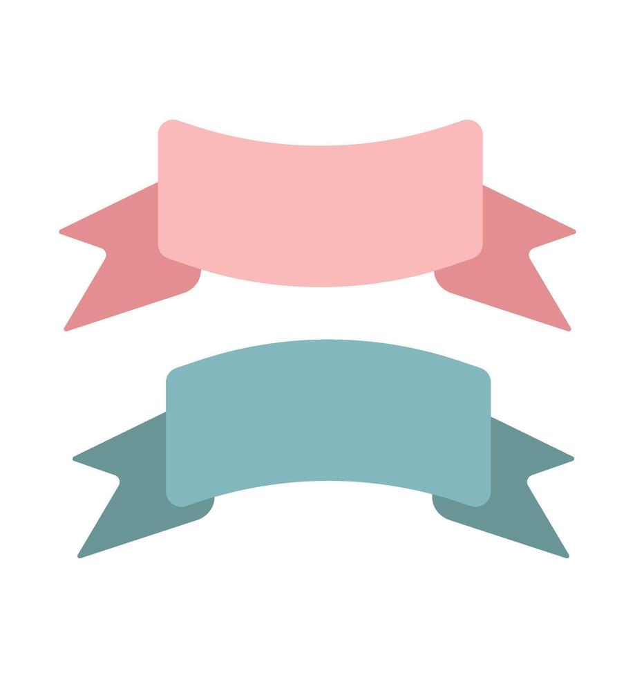 Set of simple ribbons. Template, frame for text. Vector illustration.