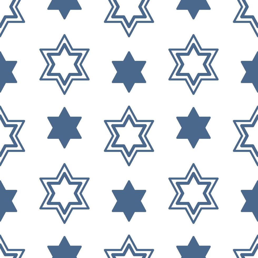 sin costura estrella de david modelo. israelí cultura, Pascua. fiesta ornamento para embalaje, fondo, textil, envase papel vector